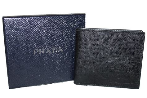 prada mens leather wallet|authentic prada wallet.